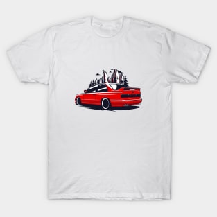 Red E30 Classic in Mountains T-Shirt